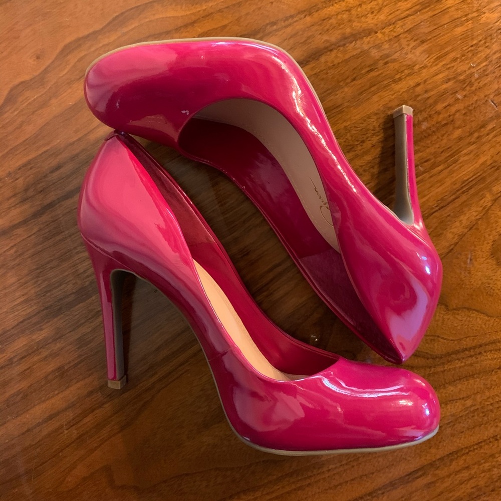 Jessica Simpson Pink Patent Leather High Heels 7.5